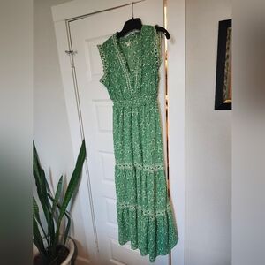 Max Studio Green Floral Maxi Dress